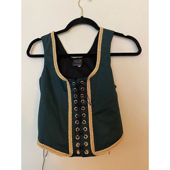 Renaissance Corset Bodice Stays in Dark Green Linen - Picture 1 of 9